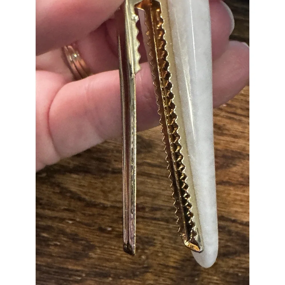 White Plastic ? Hair Barrette Clean Girl‎ Boho Chic Minimalist Neutral Cottage
